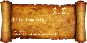 Klie Dominik névjegykártya